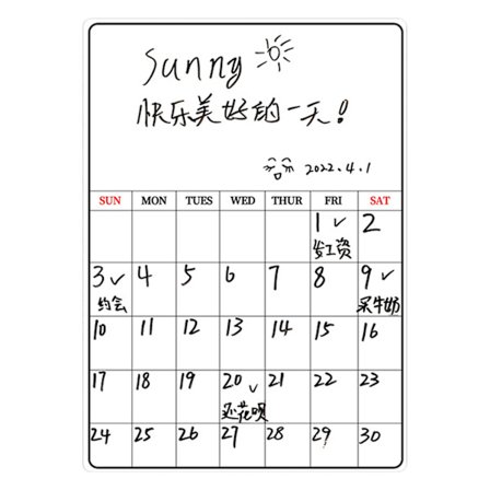 Magnetisk kylskåpsnotering klistermärke raderbar skrivbar mjuk whiteboard memo klistermärke med penna A3 schema