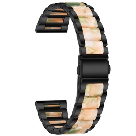 Garmin Venu/VivoActive 3 Music Klockarmband i rostfritt stål/resin - Svart/Beige