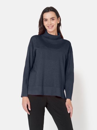 JENSEN - Strik rullekrave - Navy