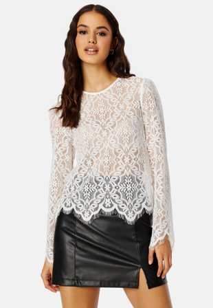 Pieces Nella LS Lace Top Klær