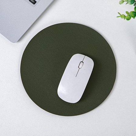 Rund musmatta i läder enfärgad liten datorskrivbordsmatta liten fräsch tjej tangentbord spel