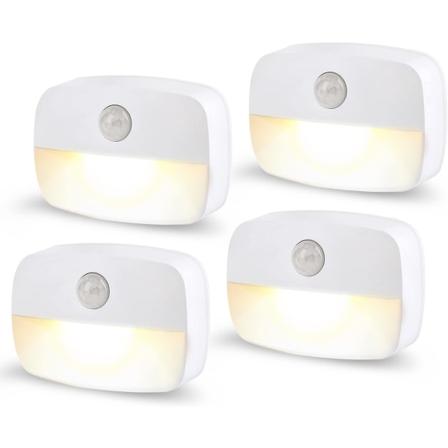 Led-nattlys for barn, [4-pakning] Nattlys med bevegelsessensor, Ba