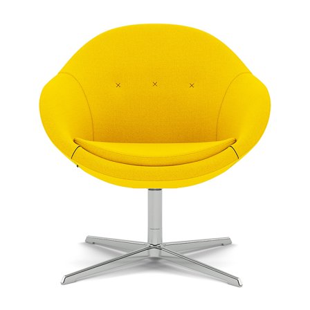 Varier Furniture Kokon Club - Yellow Wool - Chrome base