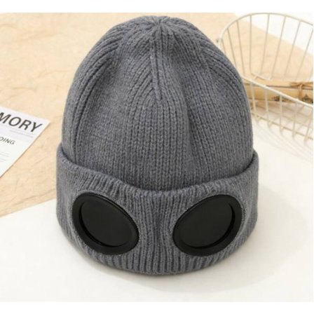 Herre Tenåringer Ull Vinterluer Caps Solbriller Punk Cap Ny Beanie Cp Strikket Lue-Grå