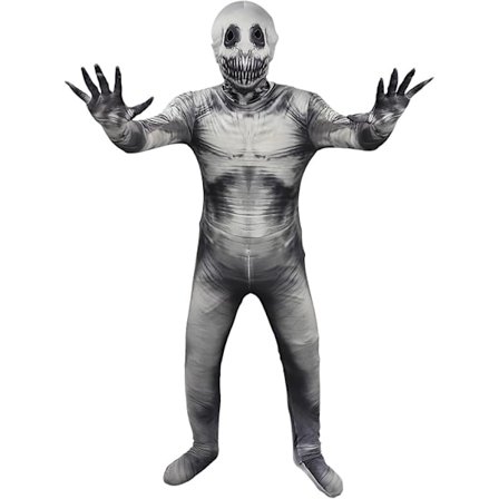 Halloween Kostume Skelet Kostume Tætsiddende Heldragt med Lynlås Bagpå Horror Mørk Død Djævel Cosplay Bodysuits