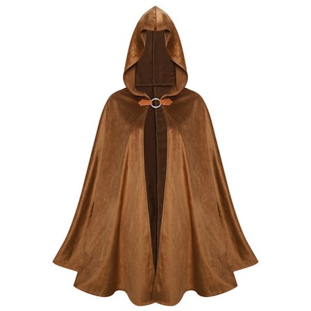 Cos middelalderlig retro kappe hætte kappe mokka kappe Halloween fest kostume kappe