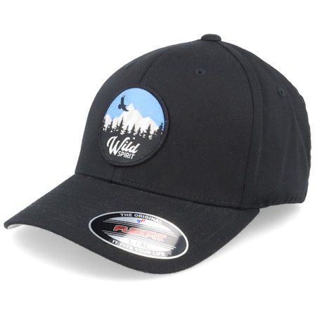 Wild Spirit - Black - flexfit - Cap - Mountain Peak Eagle Patch Black Flexfit - Hatstore