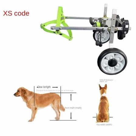 Justerbar hundekørestol Mobility Aid Trolley XS