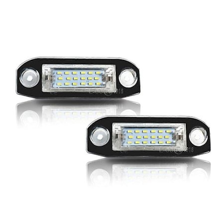 2 stk. hvide LED-nummerpladelygter uden fejlmeddelelse til S80 XC90 S40 XC60 S60 C70 V50 XC70 V70