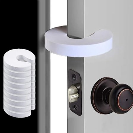 8-pack - Dörrstopp för barn/barnsäkerhet - Klämskydd - Vit
