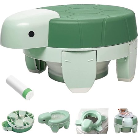 4-in-1 pottaharjoitteluistuin, kannettava pottaharjoitteluistuin taaperoille matkoille, kokoontaitettava vauvan matkapotta 20 kertakäyttöisellä 