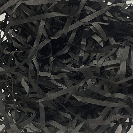 100 Gram Shreddet Papir (Sort), Shreddet Kraft Raffia Papir Fyld, Gavekurv Fyld, Festtilbehør og Gaveindpakning, Shreddet Silkepapir