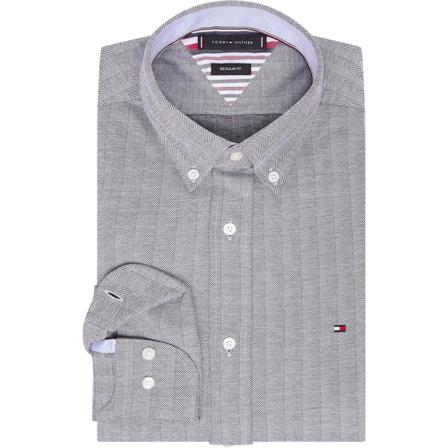 Tommy Hilfiger Textured Knitted Shirt DW5 Grå, Herre Skjorter