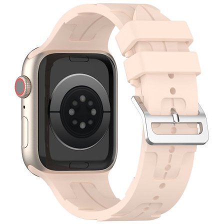 Apple Watch Series 49mm - 45mm - 44mm - 42mm Universal Flexible Watch Band - Vaalea Pinkki