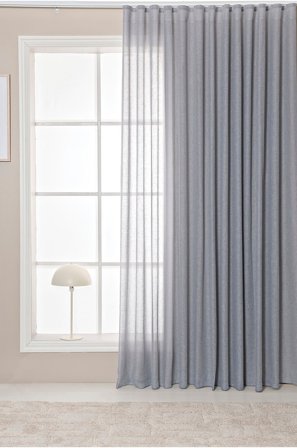 Hasta - Gardin ekstra bredt Saga - Grå - Gardinfag med rynkebånd - 280 - Fra Homeroom