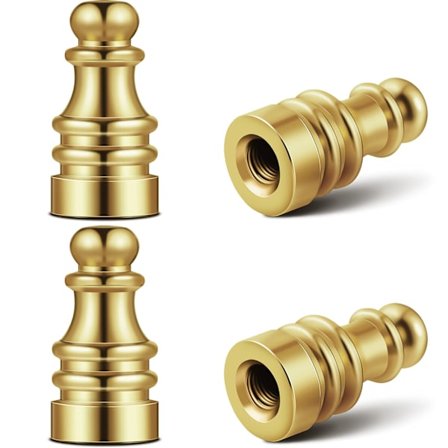 4-delad lampskärmstopp, massiv mässingfinish för armatur, 1 tum gängad lampa