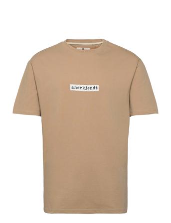 Akkikki Logo Tee T-shirt Beige Anerkjendt