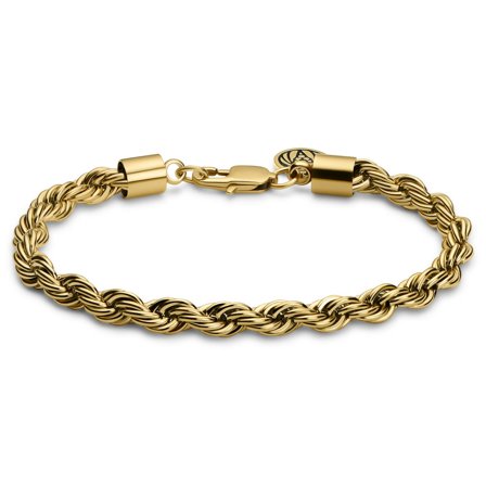 Essentials | Pulsera de cadena cordón dorada de 6 mm para hombres - Pulseras de acero