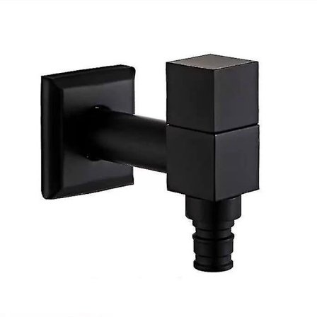 3 i 1 Vægmonteret Badeværelse Hjørne Vaskemaskine Sort Messing Vandhane Udendørs Have