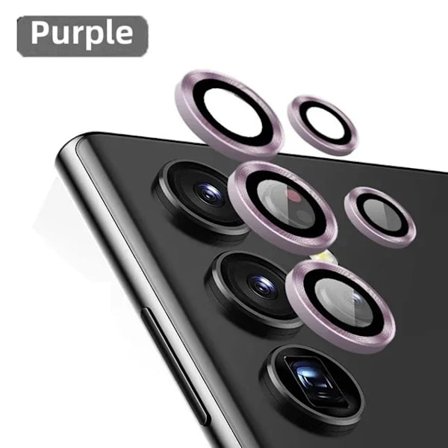 HD Metallring Härdat Glas Kameralinsskydd Flim kompatibel Samsung S25 FE Edge S24/23 Ultra Plus Anti-repskydd