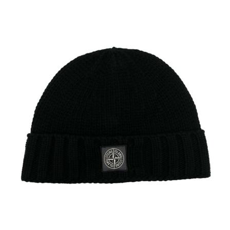 Stone Island, Beanie Zwart, Heren, Maat:ONE Size