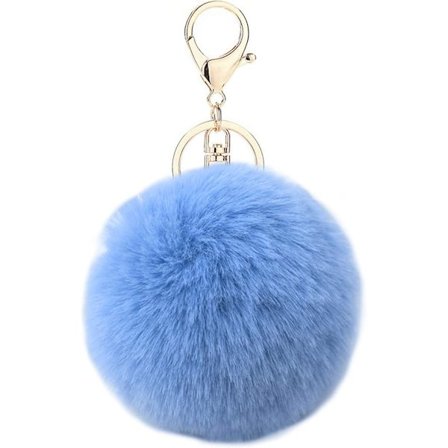 Fluffy nøglering blød plys charme ring nøglering imiteret pels bolde taske vedhæng nøglering dekoration