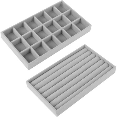 2 stk smykkefackorganisatorer, stable smykkekasser oppbevaring