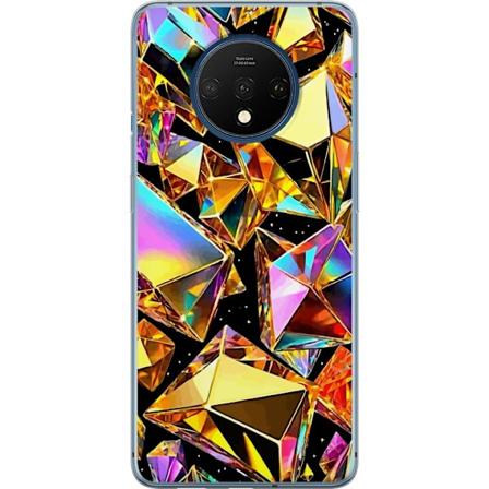 OnePlus 7T Läpinäkyvä kuori 3D Kulta
