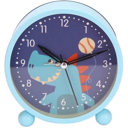 Lasten herätyskello yövalolla, analoginen herätyskello lapsille, kello makuuhuoneen torkkutoiminnolla, kompakti ei-naksahtava sininen