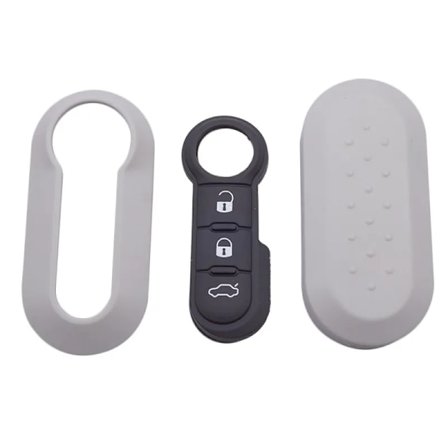 3 Knapper Fjernbetjening Bilnøgle Skal Etui til Fiat 500 Panda Punto Bravo Udskiftning Plastik Nøgle Etui Gummi Knap Pad