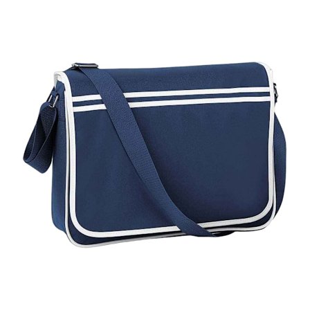 Bagbase Retro Messenger Bag One Size French Navy/White