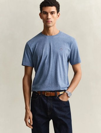 GANT Reg Shield Ss T-Shirt - Blue - S