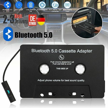 Bluetooth 5.0 Kassettadapter Bil Kabellos Kassettadapter Kassett MP3 Radio