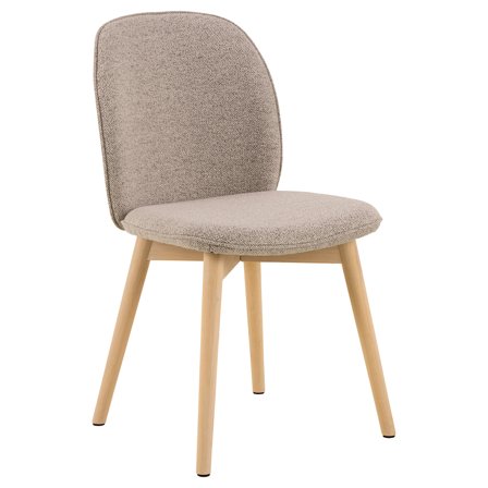 Cindy spisebordsstol - Beige - Komfortabel spisebordsstol med PU skum og gummitræsben - 49x56x89 - Stole