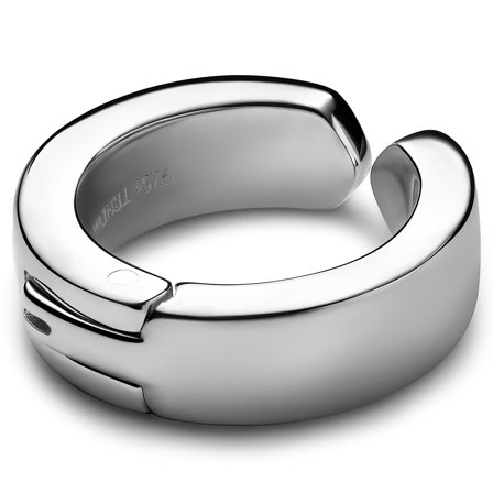 Argentia | 925s | Pendiente de aro de clip de plata de ley chapada en rodio para hombres - Pendientes de clip