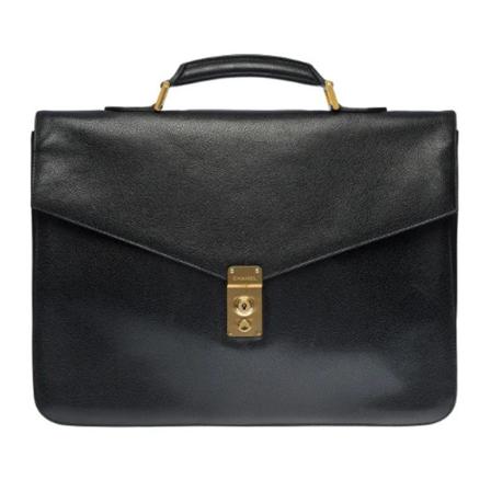 Chanel Vintage Pre-owned Leather clutches , Zwart , Dames , Maat: ONE Size Vintage Tassen