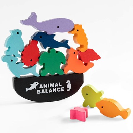 #Stapelspel för småbarn 3-5 år pojkar flickor Havsleksaker Trä #