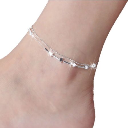 Silverpläterad fot kedja fotlänk armband