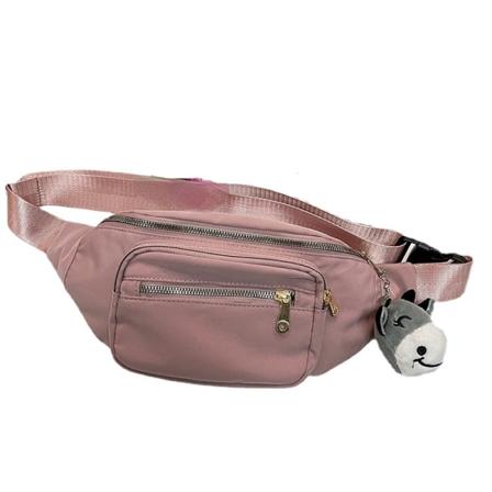 Nylon vanntett midjeveske Vandring ryggsekk Student Campus Bag Søt brystveske reiseveske Pink