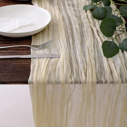 Svenskt skrynkligt tyg bordslöpare bohemisk balinesisk bordsduk bordslöpare lantlig bröllopsfest bordsdekoration flerfärgad