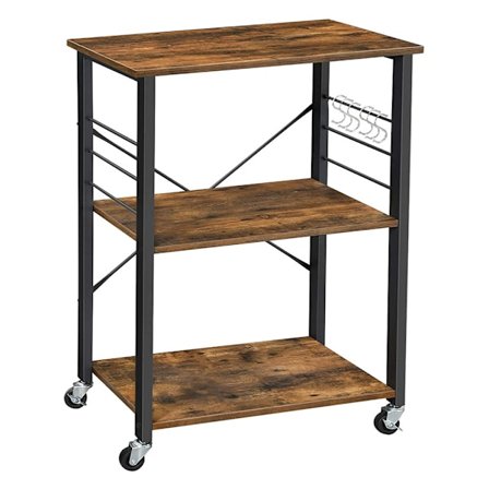 Serveringsvogn med 3 hylder - Rustik brun