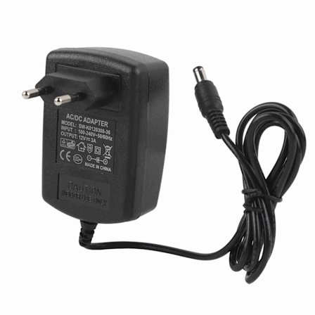 12V 3A AC till DC Strömförsörjningsadapter Transformator för LED-remsbelysning, DC 3A 12V Konverterare för Hem och Utomhusbruk