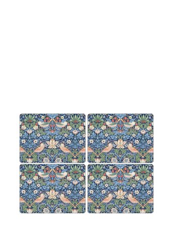Morris & Co Placemat Strawberry Thief Blue 4-P - Multi/patterned - 40.1X29.8CM