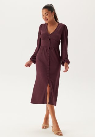 BUBBLEROOM Structure Button Midi Dress Klær