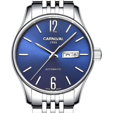 Schweiziske luksus herre automatiske mekaniske ure tofarvet rustfrit stål datokjole armbåndsur