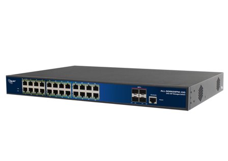 ALLNET Switch full managed 24 Port Gigabit 370W / 24x PoE+ / 4x SFP+ 10G / 19 / ALL-SG8628PM-10G