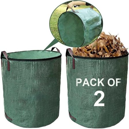 Grøn Havepose, Genanvendelig Kraftig 2-pak med Praktiske Håndtag til Effektivt Havearbejde, Sammenfoldelig for Kompakt Opbevaring, Ideel til 
