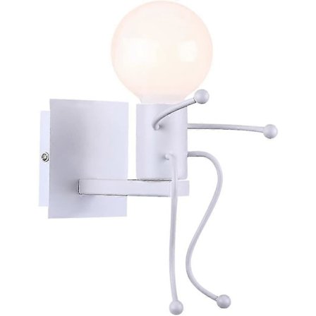 Kreativ Retro Vägglampa Inredning Vintage Vägglampa Deco E27 Bas, vit