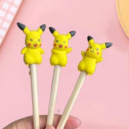 6 stk Pikachu 3d model viskelæder tegneserie anime pluggable blyant viskelædere Gummi Kreativ skole korrektur forsyninger til børn Gave random 