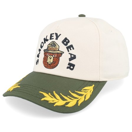 American Needle - White adjustable Caps - Smokey Bear Club Captain Ivory/Army Green Adjustable @ Hatstore